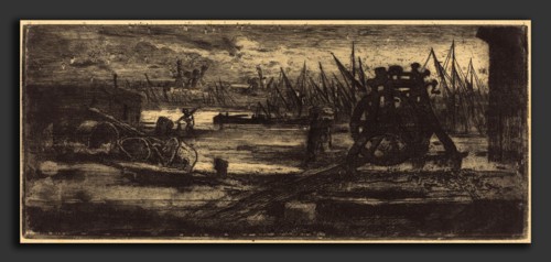 Félix-Hilaire Buhot (French, 1847 - 1898), Un Vieux Chantier Ã  Rochester (The Old Dock-yard at