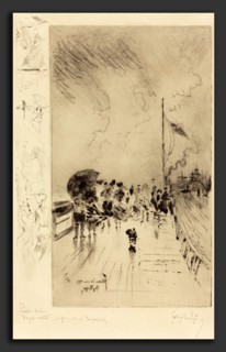 Félix-Hilaire Buhot (French, 1847 - 1898), Une Jetée en Angleterre (A Pier in England), 1879,