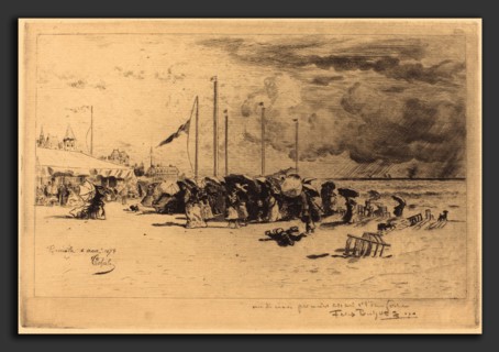 Félix-Hilaire Buhot (French, 1847 - 1898), Un Grain Ã  Trouville (Squall at Trouville), 1874-1875,