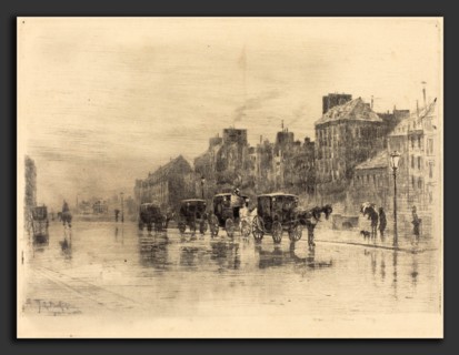 Félix-Hilaire Buhot (French, 1847 - 1898), Une Matinée d'Hiver au Quai de l'Hotel-Dieu (Winter