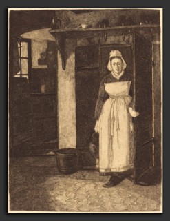 FranÃ§ois Bonvin (French, 1817 - 1887), The Basement Door (La Sortie de Cave), 1871, etching on