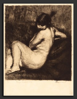 Albert Besnard, The Feathered Turban (Le turban Ã  aigrette), French, 1849 - 1934, 1901, etching,