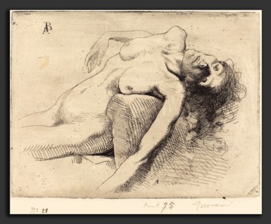Albert Besnard (French, 1849 - 1934), Dying Woman (La Mourante), 1885, etching and roulette in