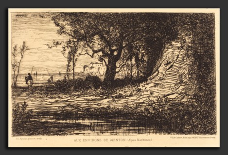 Adolphe Appian (French, 1818 - 1898), Aux Environs de Menton, etching