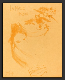 Abel-Truchet, La Muse malade, French, 1857 - 1919, c. 1900, lithograph in brown on light brown wove