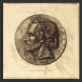 Charles Meryon (French, 1821 - 1868), Evariste Boulay-Paty; A Poet (From a Bronze by David