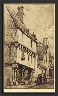 Charles Meryon (French, 1821 - 1868), Ancienne habitation Ã  Bourges, dite "La Maison du Musicien"