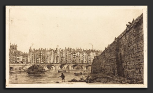 Charles Meryon after Victor Jean Nicolle (French, 1821 - 1868), Le Pont-au-Change, Paris, vers