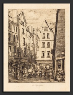 Charles Meryon (French, 1821 - 1868), La Rue Pirouette aux halles, Paris (Pirouette Street, Near