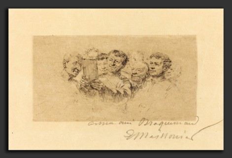 Jean-Louis-Ernest Meissonier (French, 1815 - 1891), Les Amateurs, drypoint on wove paper