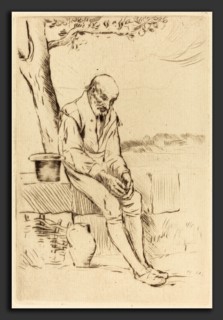 Alphonse Legros, "Since Then" ("Depuis ce temps-la"), French, 1837 - 1911, drypoint on light green