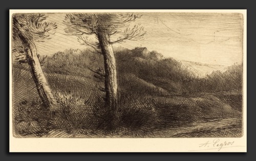 Alphonse Legros, Sunset (Coucher du soleil), French, 1837 - 1911, etching and drypoint