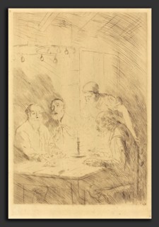 Alphonse Legros, Supper of the Poor (Le souper chez misere), French, 1837 - 1911, etching and