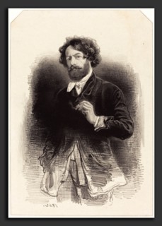 Paul Gavarni (French, 1804 - 1866), Self-Portrait with a Cigarette, 1842, lithograph in black on