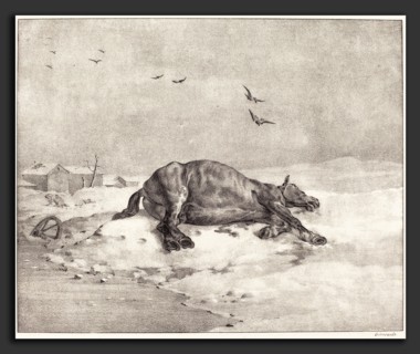 Théodore Gericault (French, 1791 - 1824), Dead Horse, 1823, lithograph on wove paper