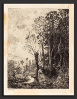 Charles-FranÃ§ois Daubigny (French, 1817 - 1878), Satyr (Le Satyre), 1850, etching