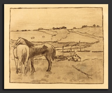 Edgar Degas (French, 1834 - 1917), Horses in the Meadow (Chevaux dans la prairie), c. 1891-1892,