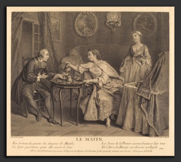 Nicolas de Larmessin IV after Nicolas Lancret (French, 1684 - 1753 or 1755), Le matin, 1741,