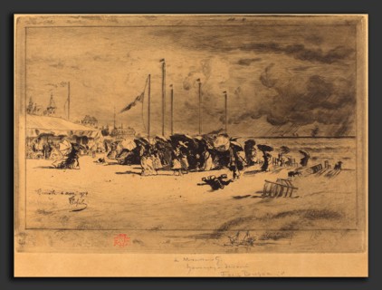 Félix-Hilaire Buhot (French, 1847 - 1898), Un Grain Ã  Trouville (Squall at Trouville), 1874-1875,