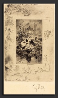 Félix-Hilaire Buhot (French, 1847 - 1898), Title Page for "Lettres de Mon Moulin", c. 1885,