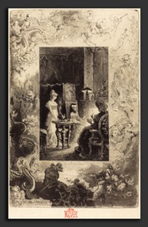 Félix-Hilaire Buhot (French, 1847 - 1898), Un Thé de DouairiÃ¨res (The Dowagers' Tea Party),