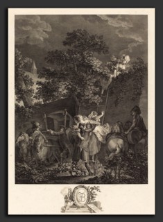 Nicolas Ponce after Pierre-Antoine Baudouin (French, 1746 - 1831), L'enlevement nocturne, 1780,