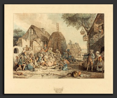 Jean-FranÃ§ois Janinet after Pierre Alexandre Wille (French, 1752 - 1814), Le repas des
