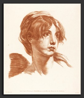 Louise Rosalie Hémery after Jean-Baptiste Greuze (French, active c. 1777), Head of a Girl, chalk