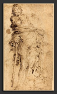 Parri Spinelli (Italian, c. 1387 - 1453), Hercules Leaning on His Club [recto], c. 1440, pen and
