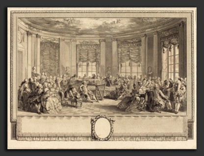 Antoine-Jean Duclos after Augustin de Saint-Aubin (French, 1742 - 1795), Le concert, 1774, etching