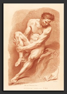 Gilles Demarteau, the Elder after Carle Van Loo (French, 1722 - 1776), Academy (403), chalk manner