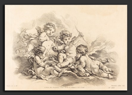 Gilles Demarteau, the Elder after FranÃ§ois Boucher (French, 1722 - 1776), Four Cherubs at Target