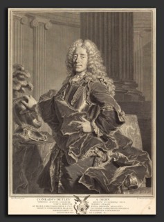 FranÃ§ois Chereau I after Hyacinthe Rigaud (French, 1680 - 1729), Conradus Detleu von Dehn,