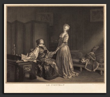 Maurice Blot after Jean-Honoré Fragonard (French, 1753 - 1818), Le Contrat, engraving