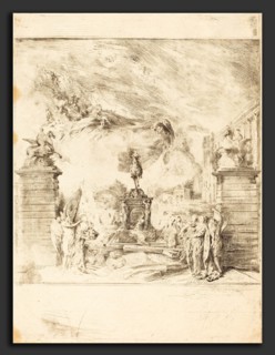 Gabriel Jacques de Saint-Aubin (French, 1724 - 1780), Allegorie sur l'Erection de la Statue de