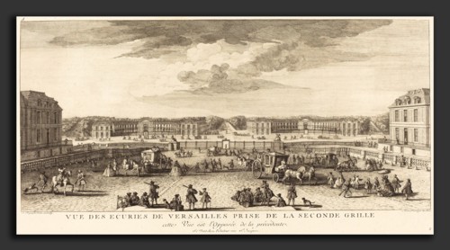 Jean-Baptiste Rigaud (French, active 1752-1761), Vue des Ecuries de Versailles Prise de la Seconde