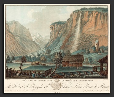 Jean-FranÃ§ois Janinet after Caspar Wolf (French, 1752 - 1814), Chute de Staubbach, dans la Vallée