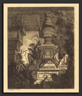 Jean-Laurent Legeay (French, c. 1710 - after 1788), Frontispiece for "Views of Tombs", 1768,