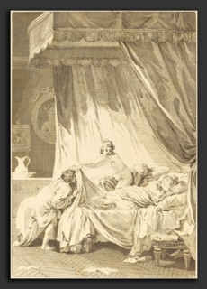 Charles Louis Lingée after Jean-Honoré Fragonard (French, 1748 - 1819), Joconde: Le lit, etching