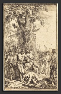 Gabriel Jacques de Saint-Aubin (French, 1724 - 1780), Heroic Act of a Father Who Sacrifices for