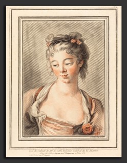 Louis-Marin Bonnet after FranÃ§ois Boucher (French, 1736 - 1793), Bust of a Young Woman Looking