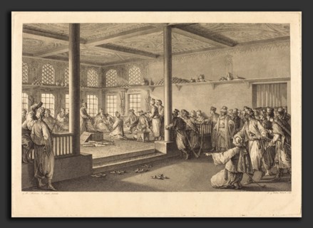 Antoine-Jean Duclos after Jean-Michel Moreau (French, 1742 - 1795), Réception de Choiseul-Gouffier