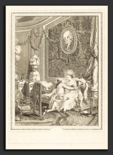 Nicolas Delaunay after Nicolas Lavreince (French, 1739 - 1792), L'heureux moment, 1777, etching