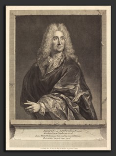 Jean Daullé after Francois de Troy (French, 1703 - 1763), Michel Baron, 1732, engraving on laid