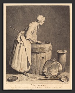 Charles-Nicolas Cochin I after Jean Siméon Chardin (French, 1688 - 1754), L'Ecureuse, 1740,