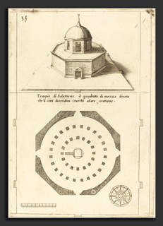 Jacques Callot (French, 1592 - 1635), Plan and Rendering of the Temple of Solomon, 1619, etching