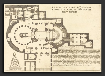 Jacques Callot (French, 1592 - 1635), Plan of the Holy Sepulchre and Mount Calvary, 1619, etching