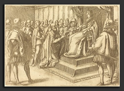 Jacques Callot (French, 1592 - 1635), Reception of the Envoy of Poland, 1612, etching on laid paper