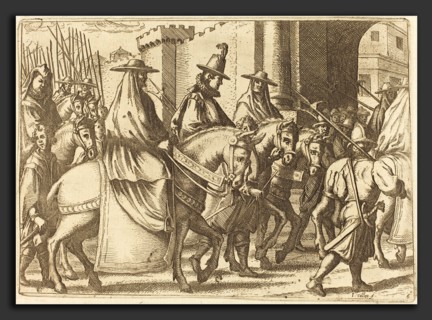 Jacques Callot (French, 1592 - 1635), Entry Into the Town of Ferrara, 1612, etching on laid paper