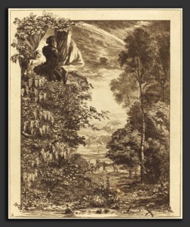 Félix Bracquemond, A Rainbow Landscape with Two Women Viewing it from Above, French, 1833 - 1914,